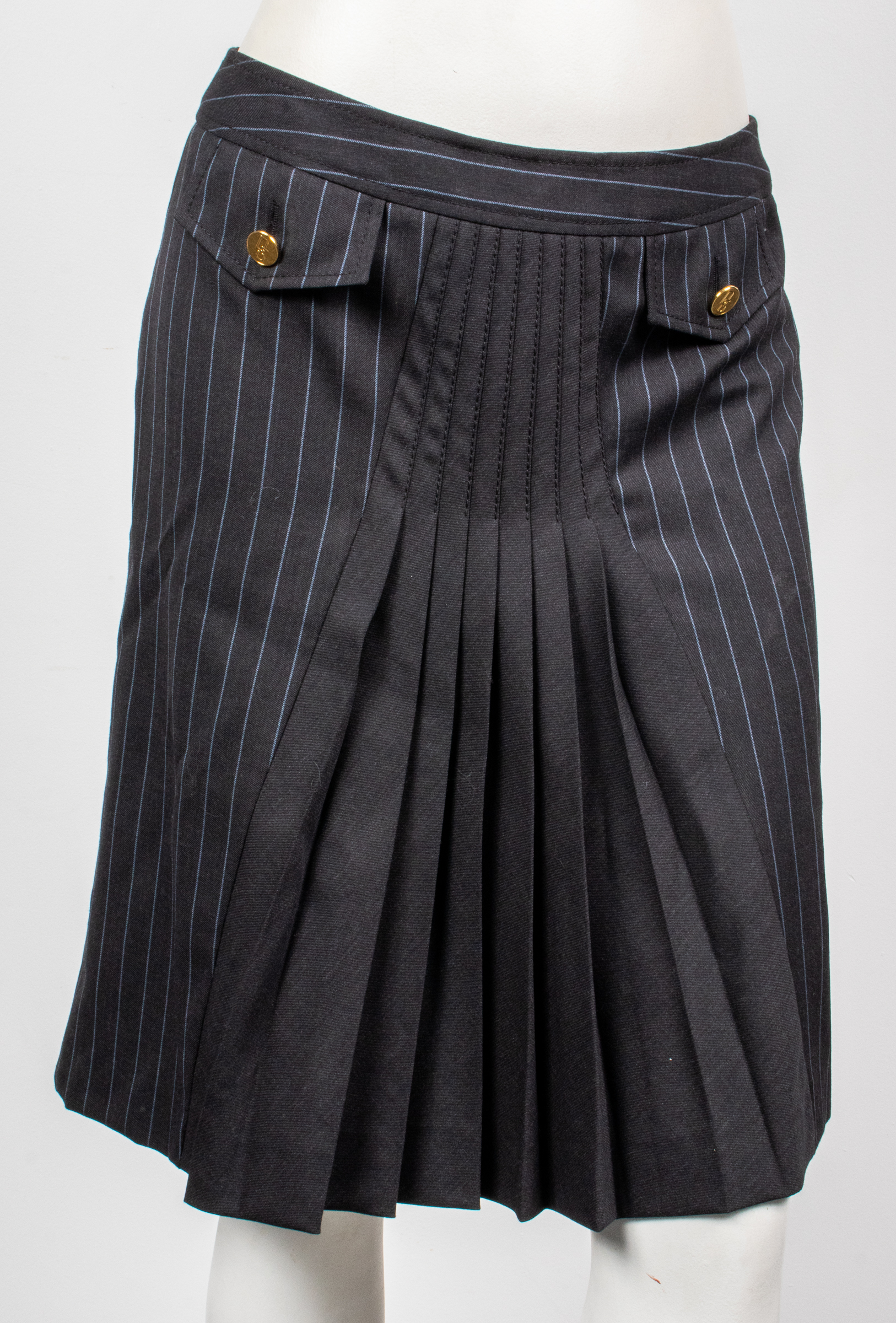 DOLCE & GABBANA PLEATED PINSTRIPE