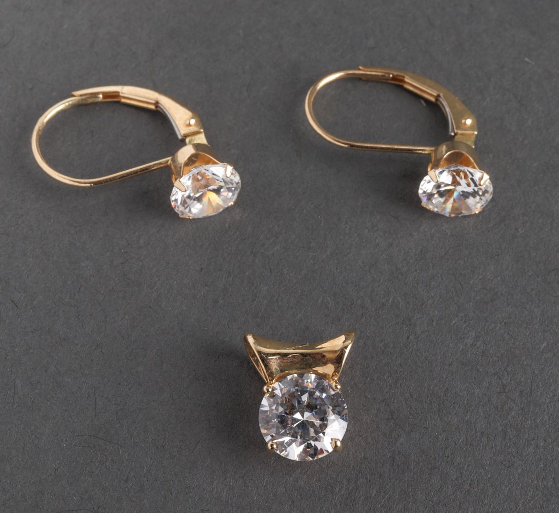 DIAMONIQUE 14K YELLOW GOLD CZ 3c555e