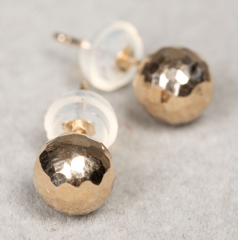 14K YELLOW GOLD FACETED DISCO BALL 3c5560