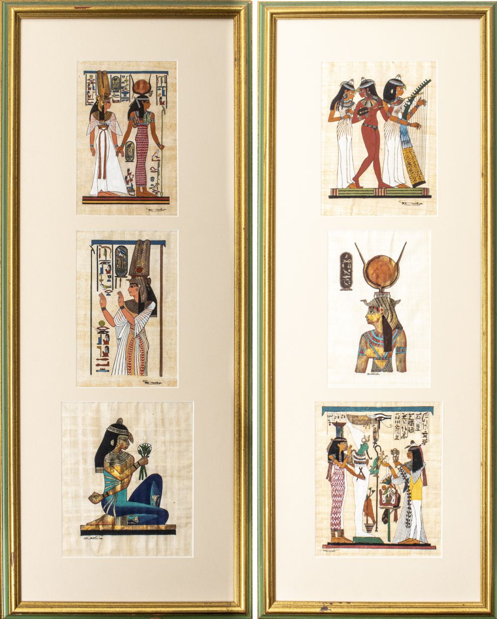 EGYPTIAN HAND PAINTED PAPYRUS PAINTINGS  3c5563