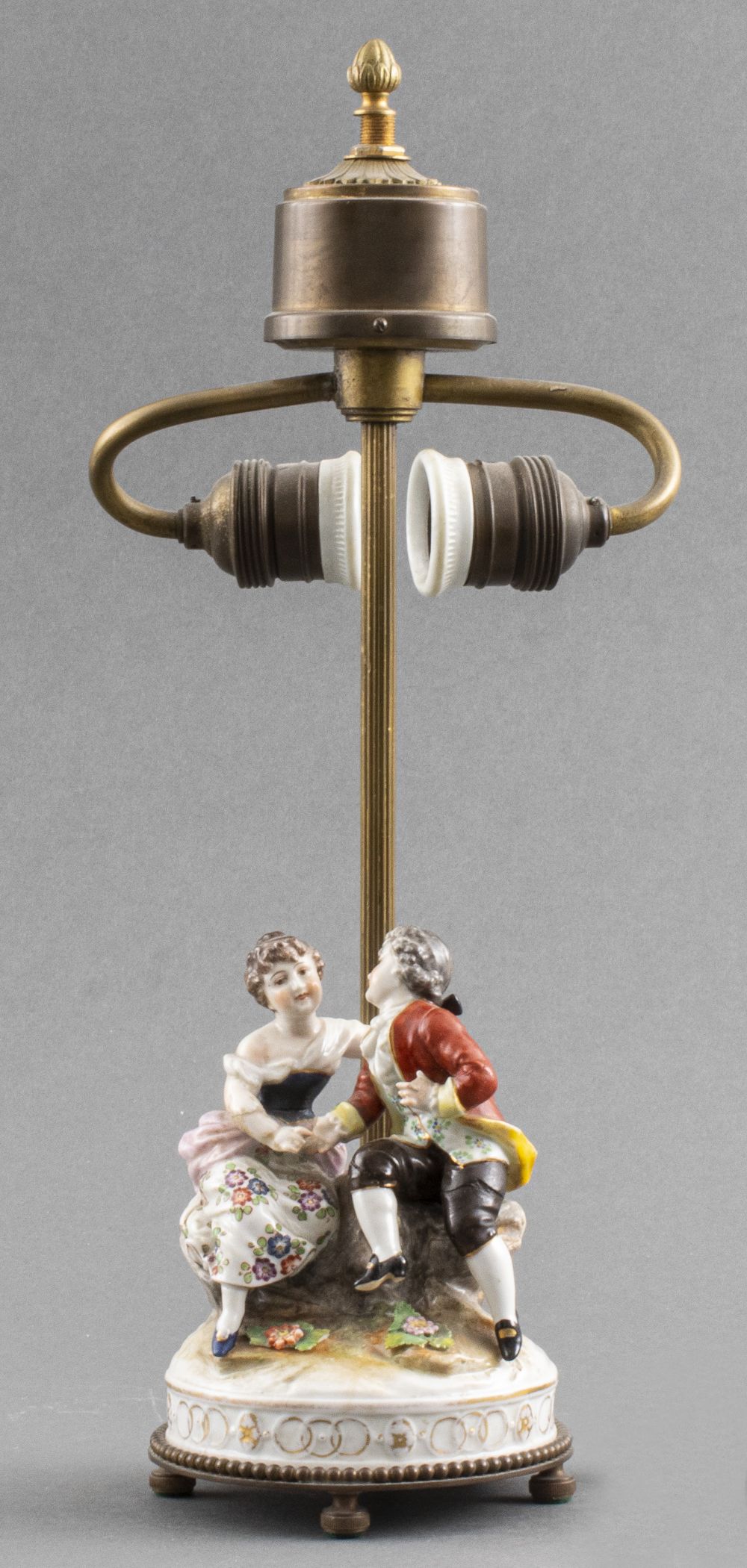 GERMAN BRASS & PORCELAIN SCULPTURAL