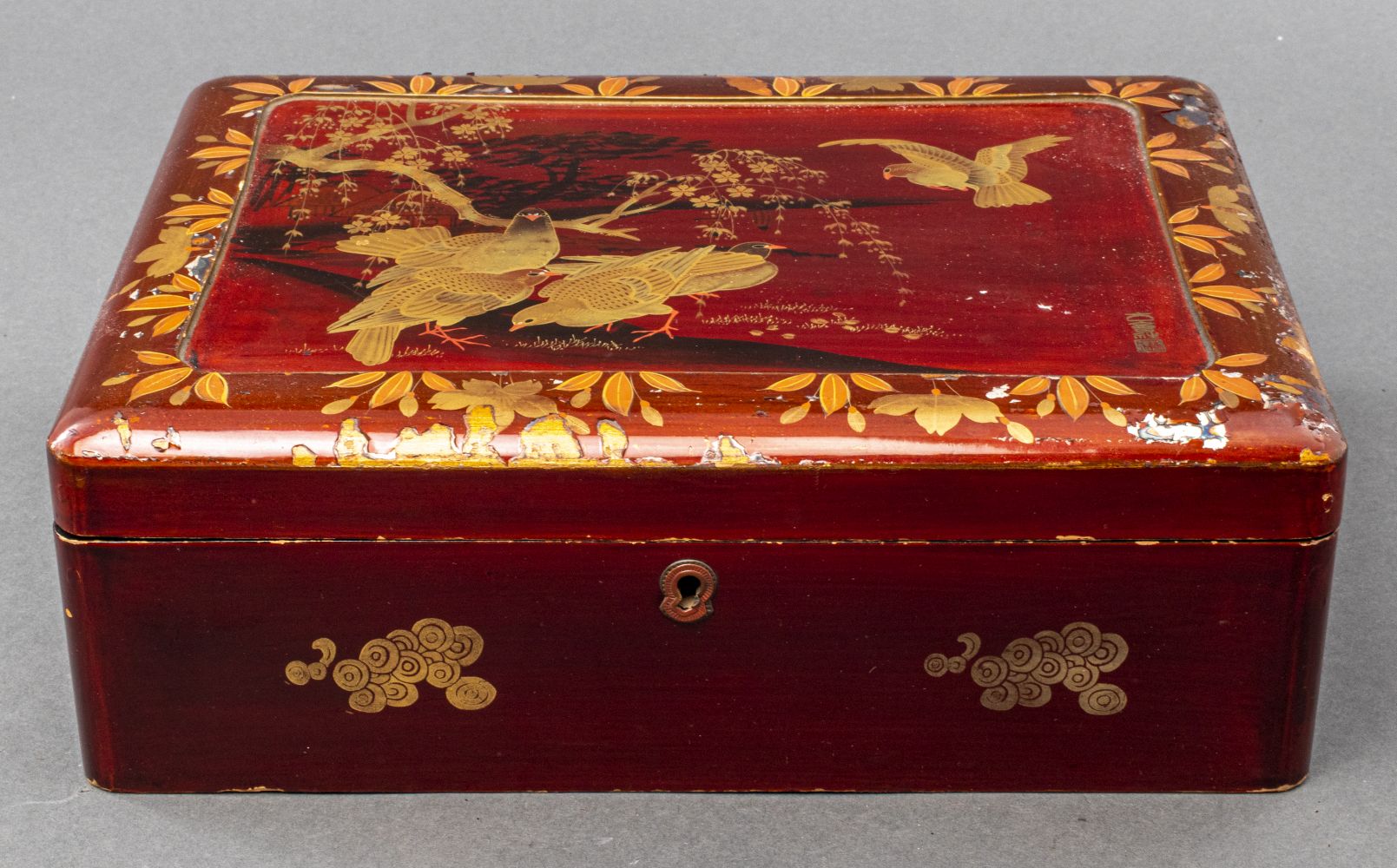 CHINESE GILT AND LACQUER DECORATED