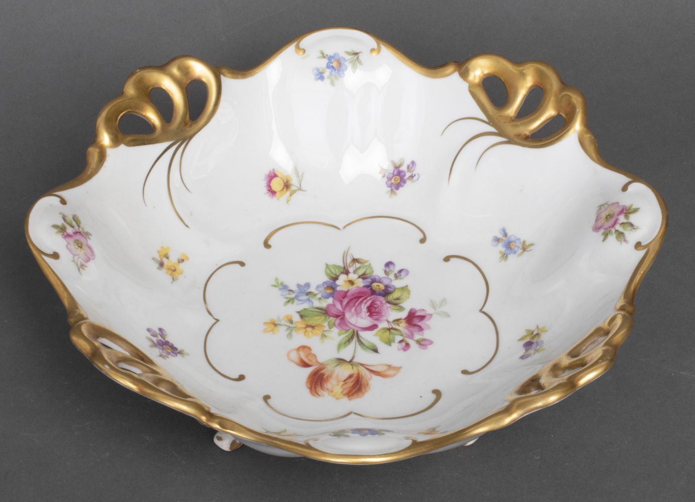 JLMENAU GERMAN PAINTED FLORAL GILT 3c55e0