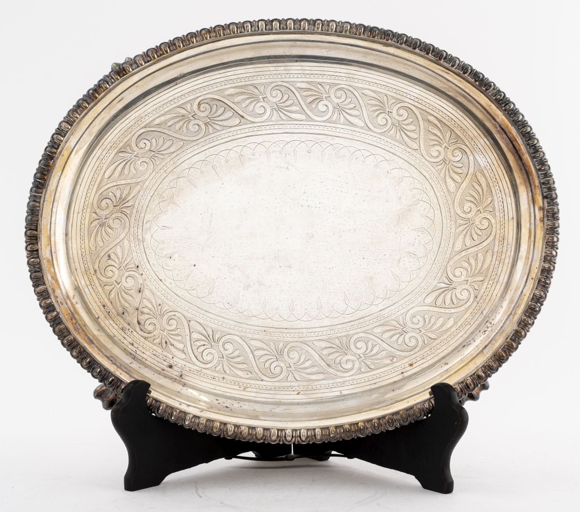 SILVER-PLATE OVAL TRAY Silver-plate
