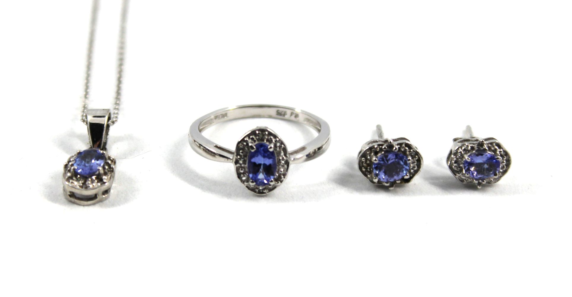 SILVER, TANZANITE & WHITE TOPAZ