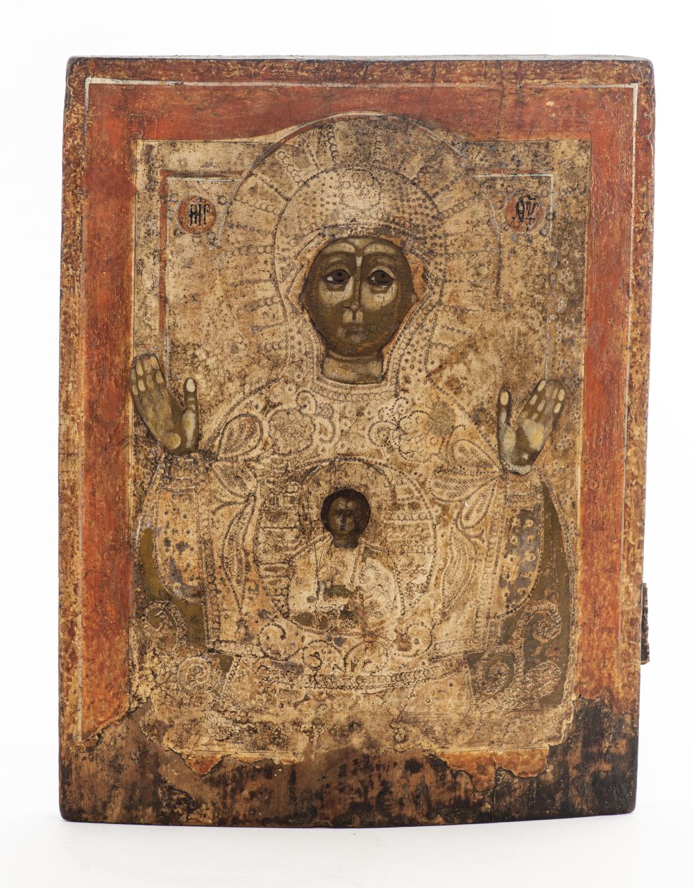 RUSSIAN ICON "OUR LADY OF THE SIGN"