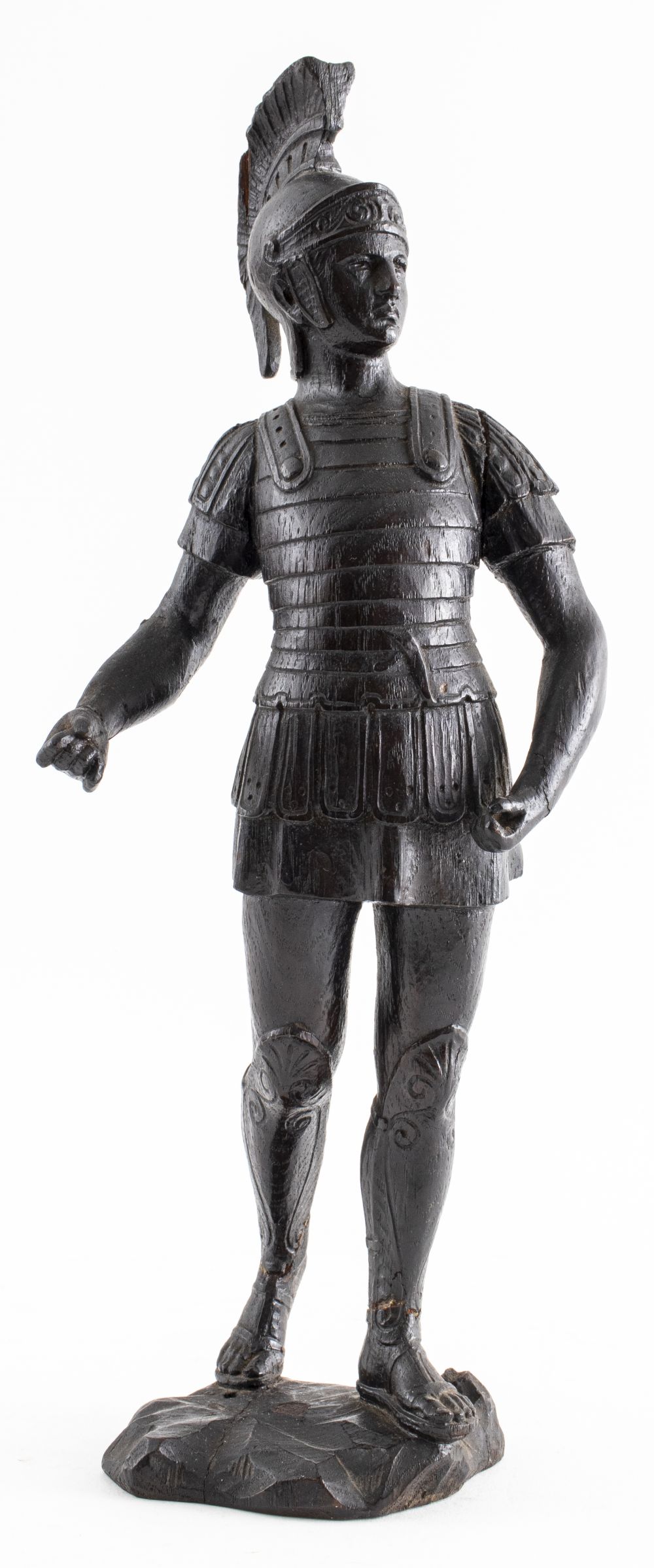 CARVED WOOD SCULPTURE OF A GLADIATOR