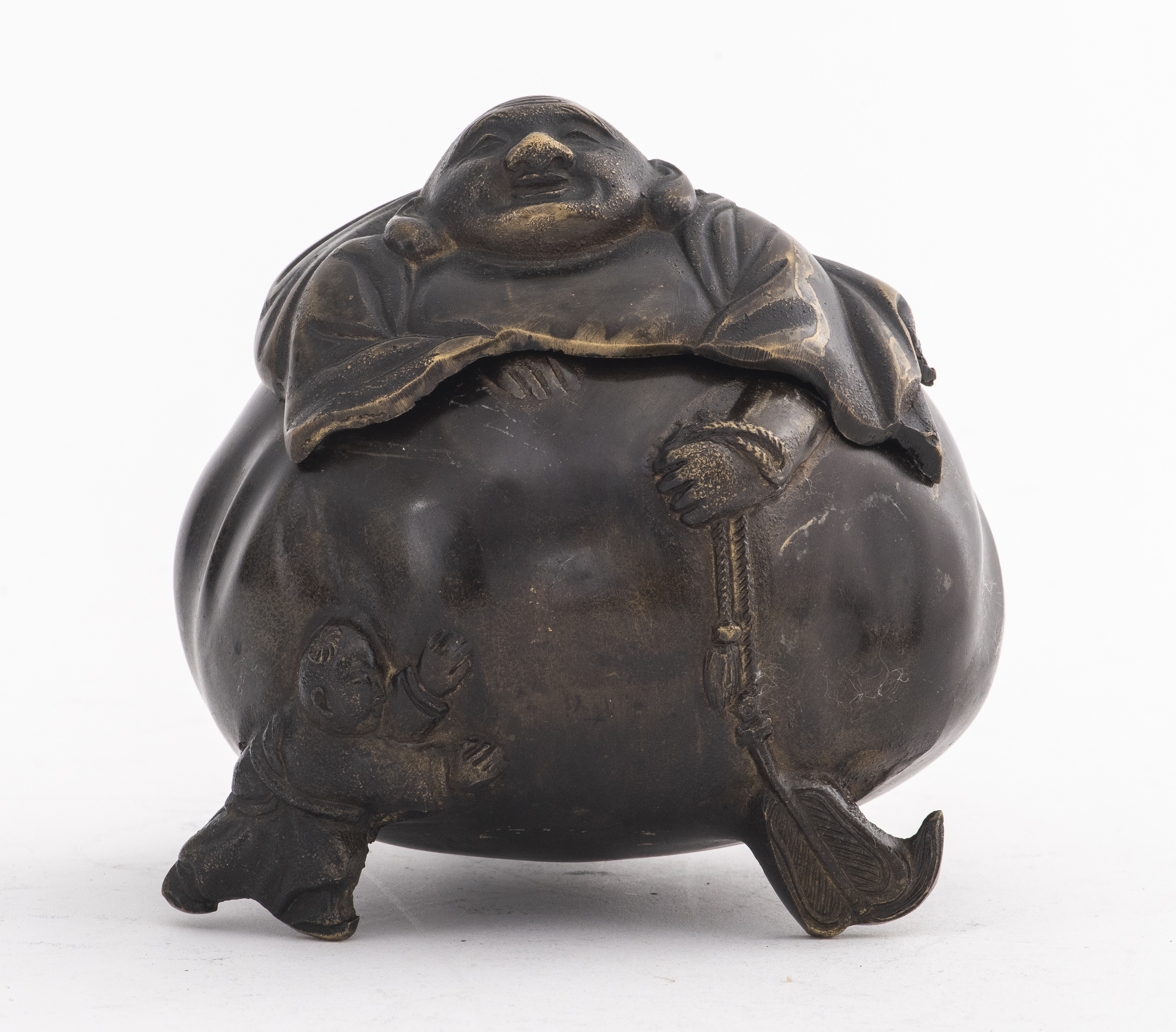 19TH C. JAPANESE BRONZE HOTEI INCENSE