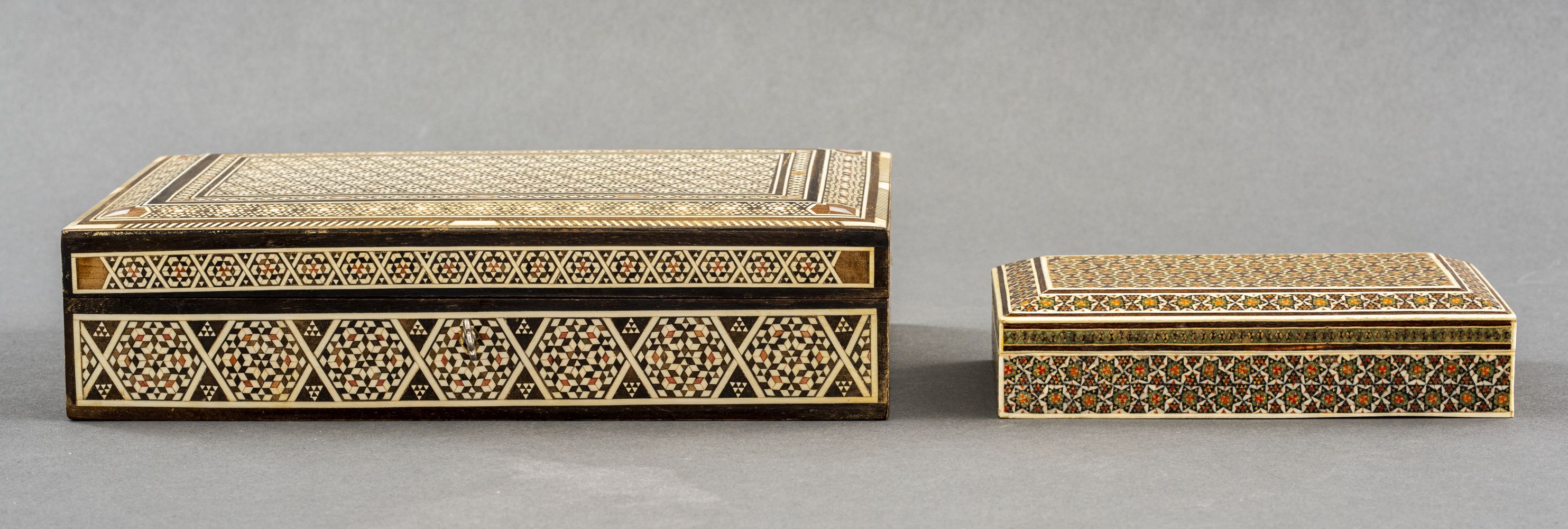 SYRIAN INLAID WOOD BOXES, 2 Two