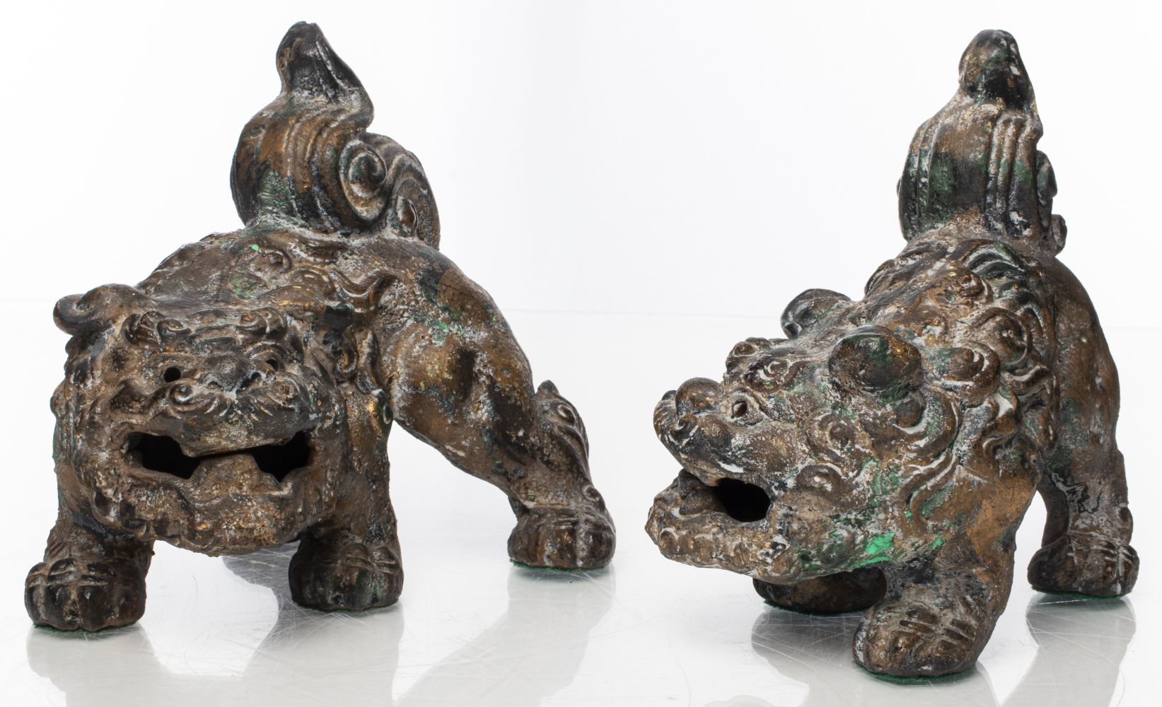 CHINESE OR TIBETAN CROUCHING FOO DOGS,