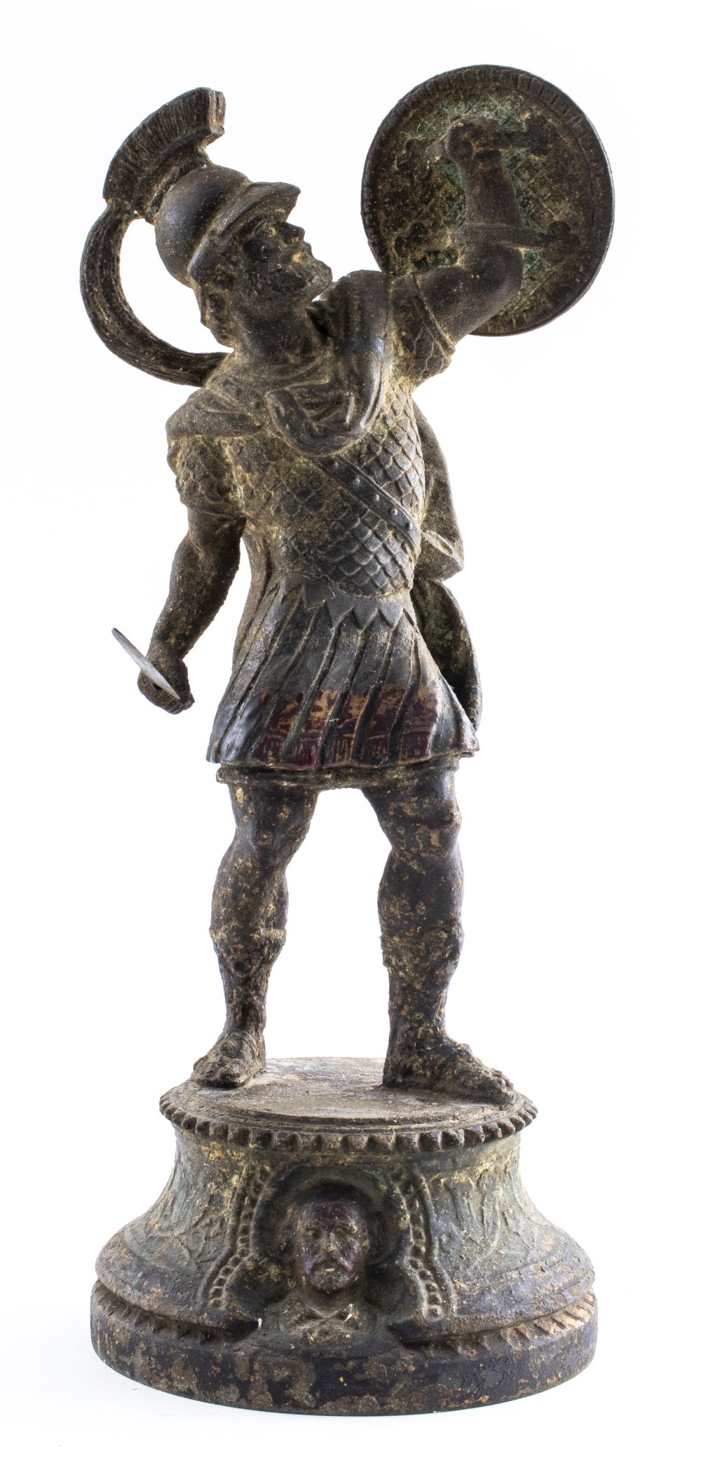 CAST IRON STATUE OF ROMAN GLADIATOR 3c5747