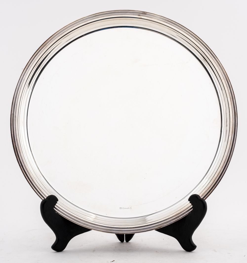 CHRISTOFLE SILVER-PLATE ROUND PLATTER