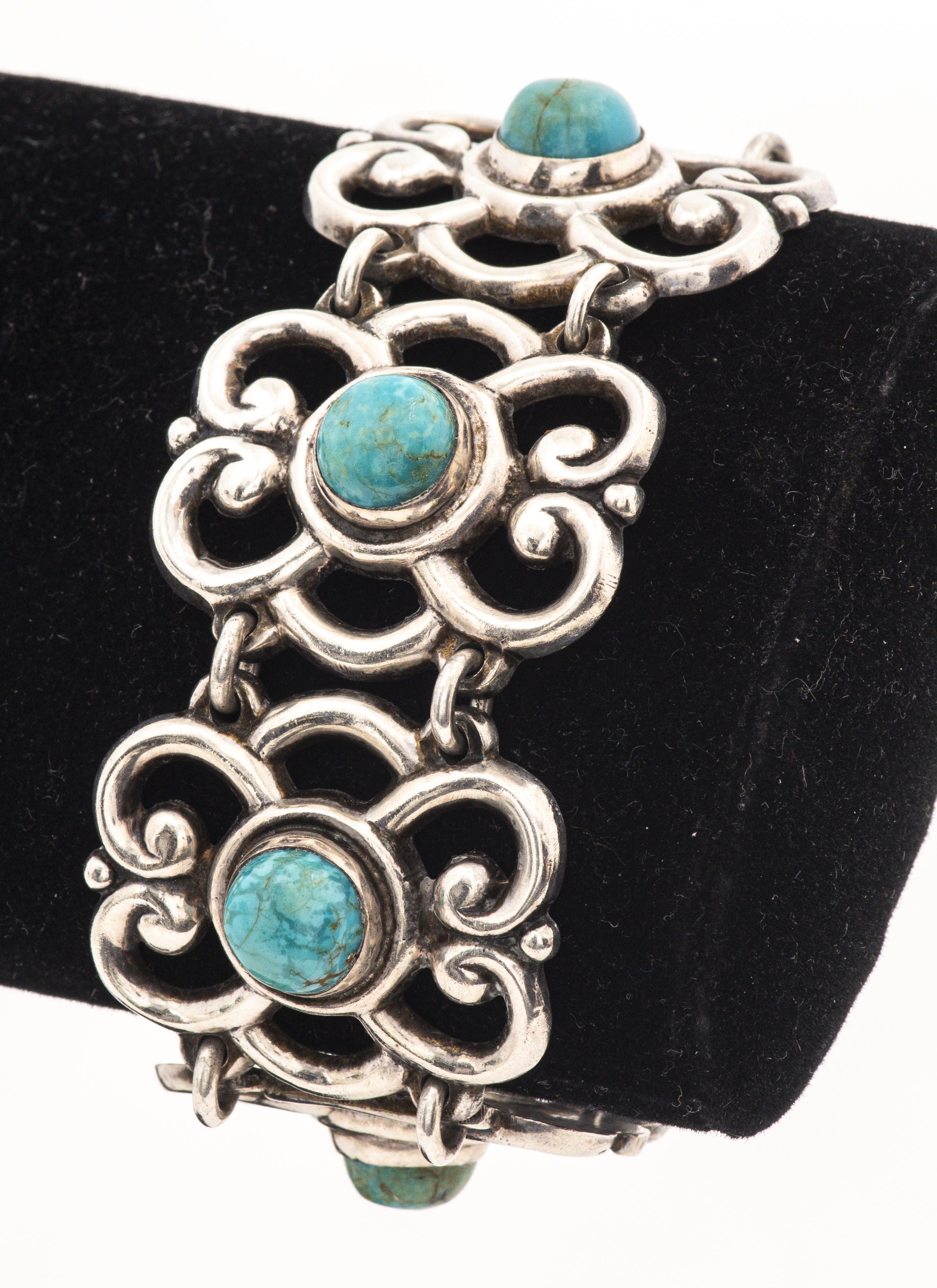 VINTAGE TAXCO MEXICAN SILVER TURQUOISE 3c58b7
