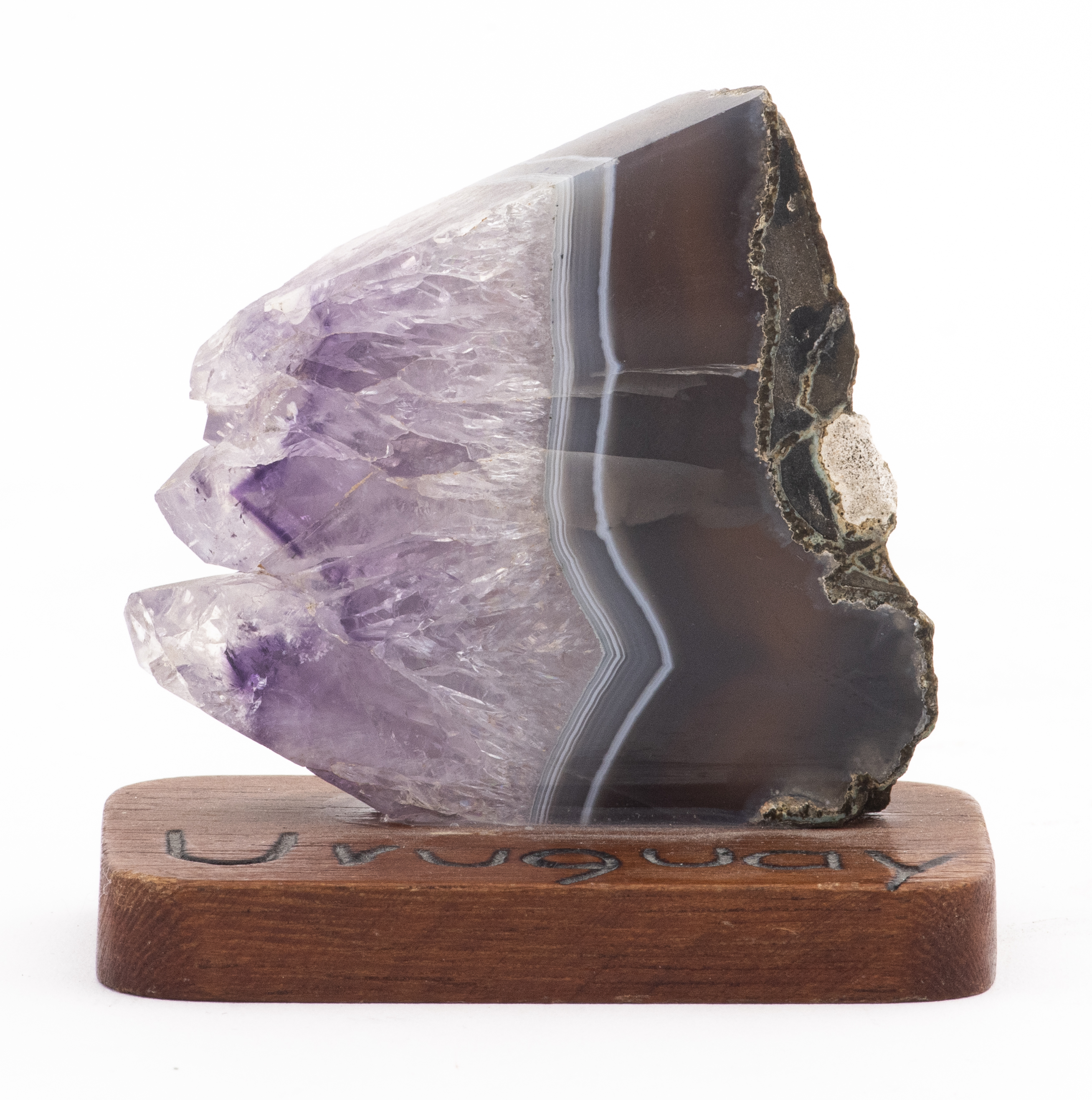 PURPLE QUARTZ STONE ON STAND Purple 3c58c7