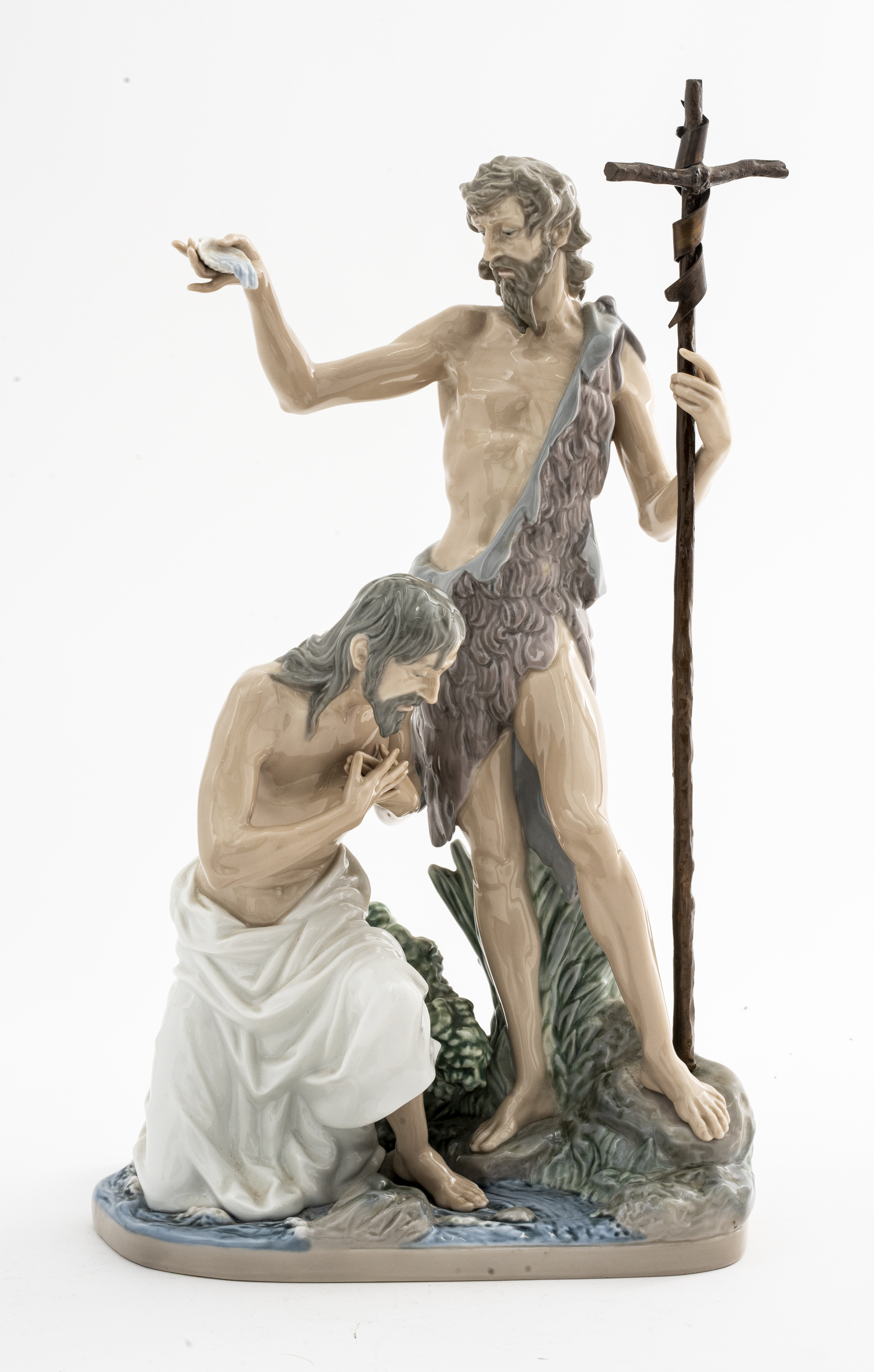 LARGE PORCELAIN "BAPTISM OF JESUS"