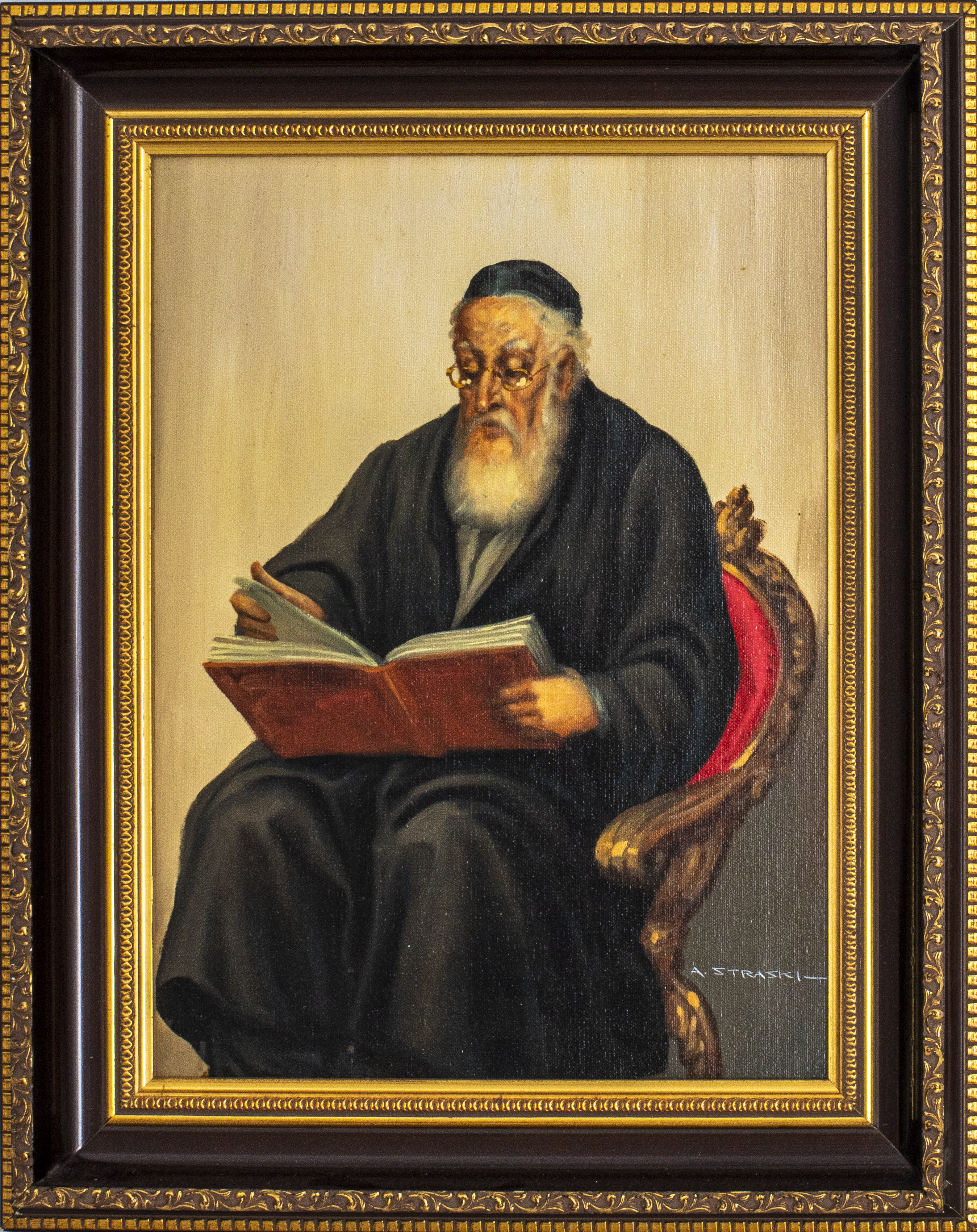 ABRAHAM STRASKI JUDAICA OIL ON