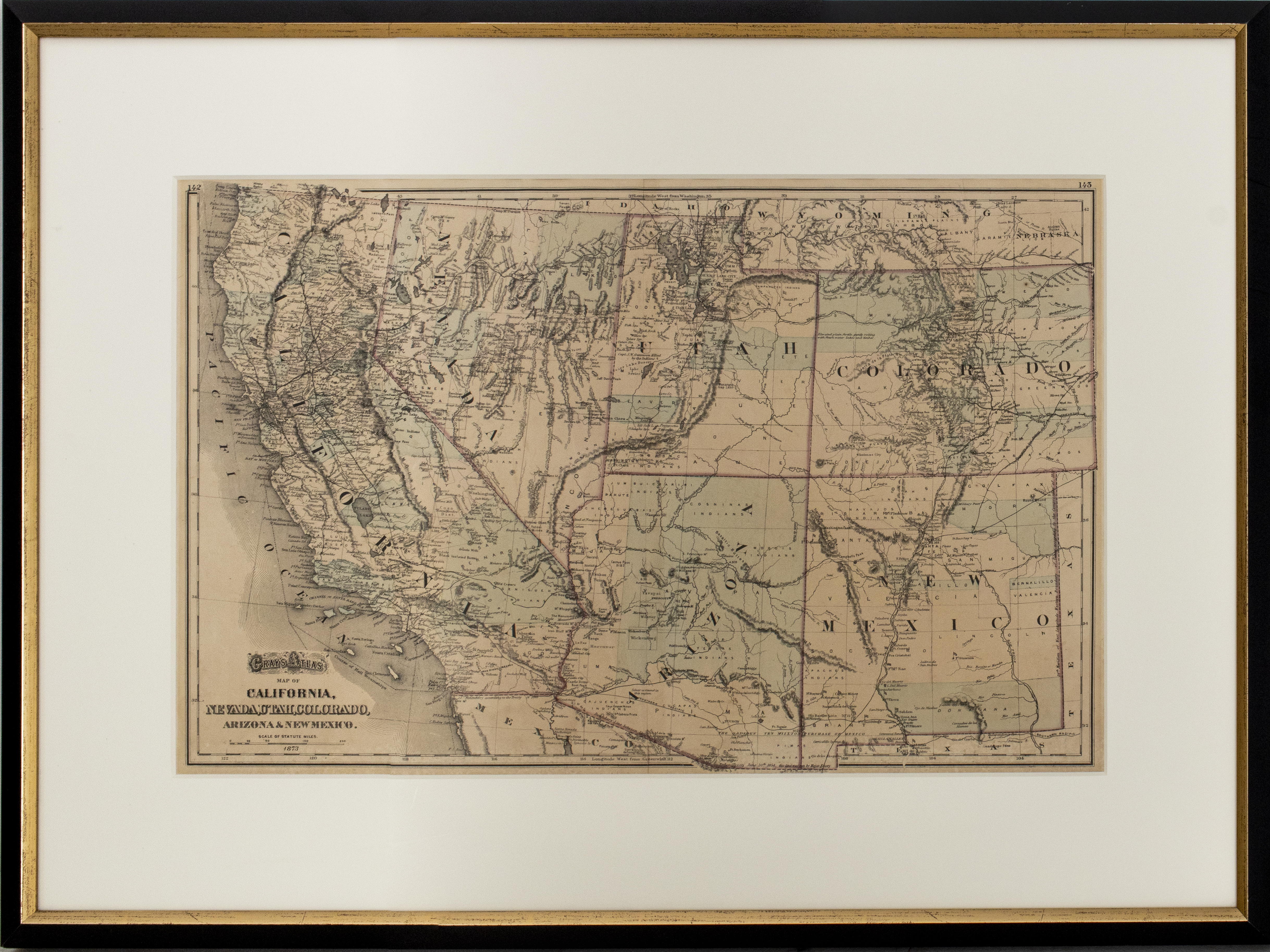 GRAY'S ATLAS SOUTHWEST U.S. HAND-COLORED