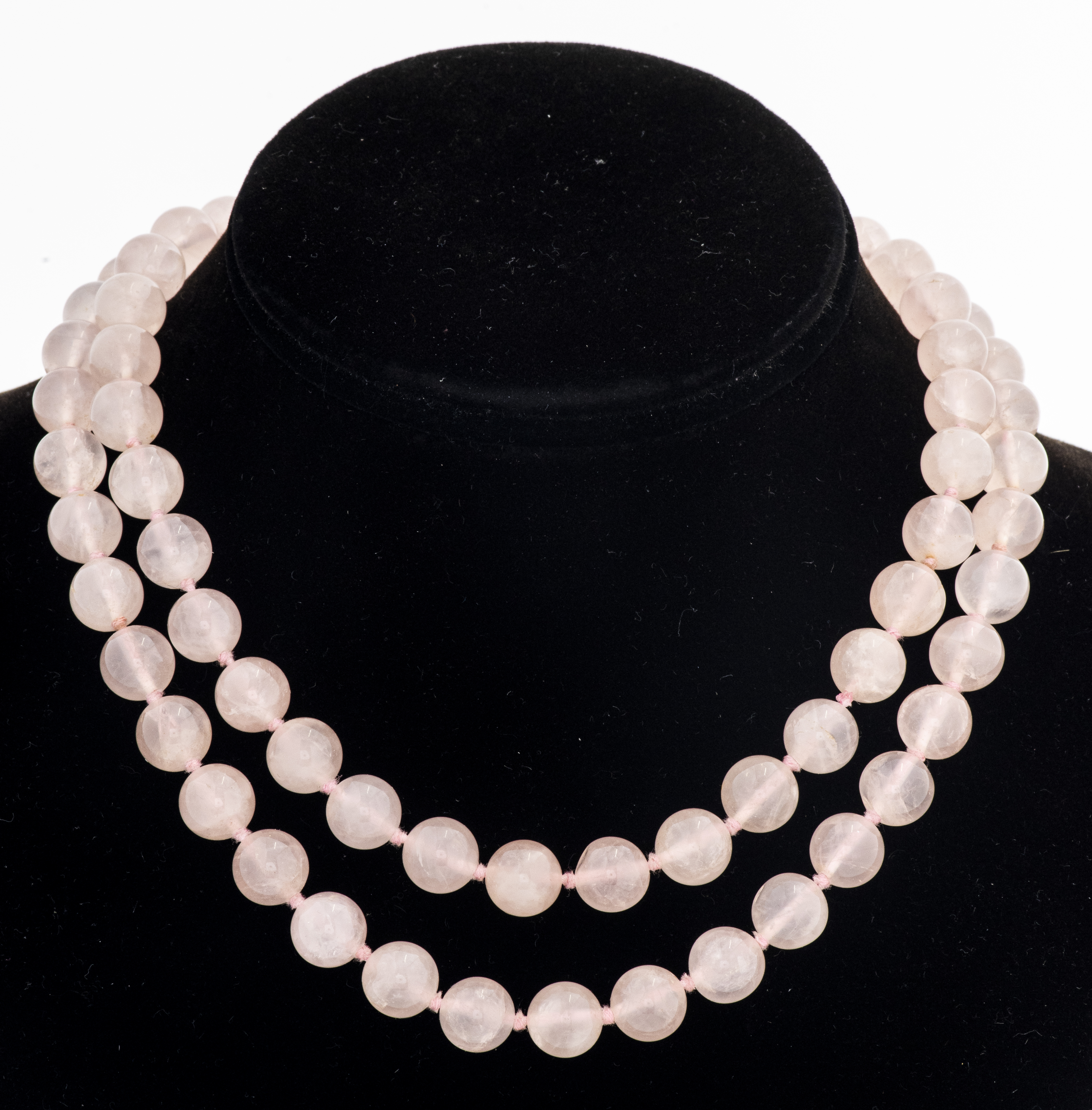 VINTAGE ROSE QUARTZ ROUND BEADED