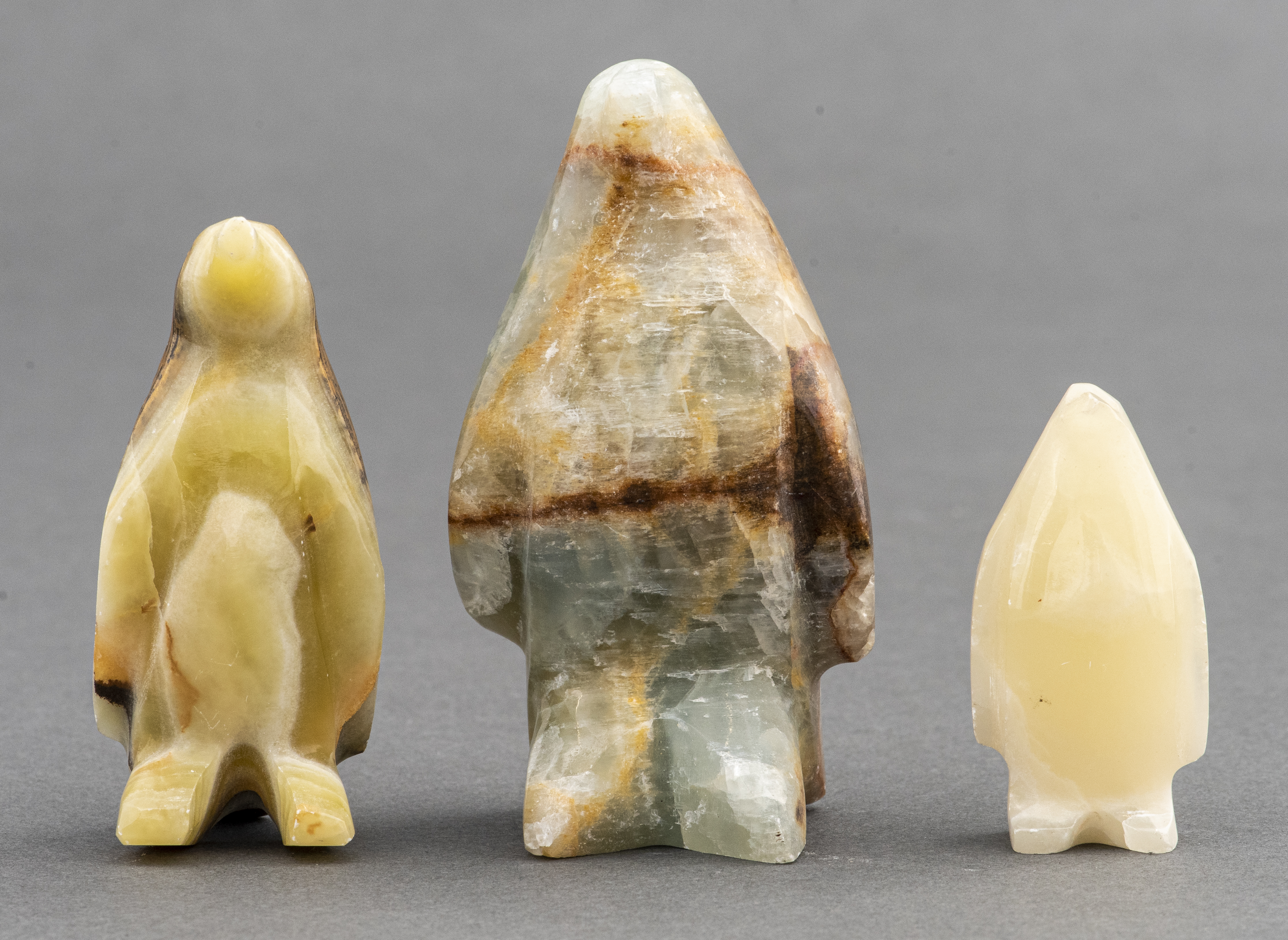 HARDSTONE PENGUIN FIGURINES 3 3c59f7