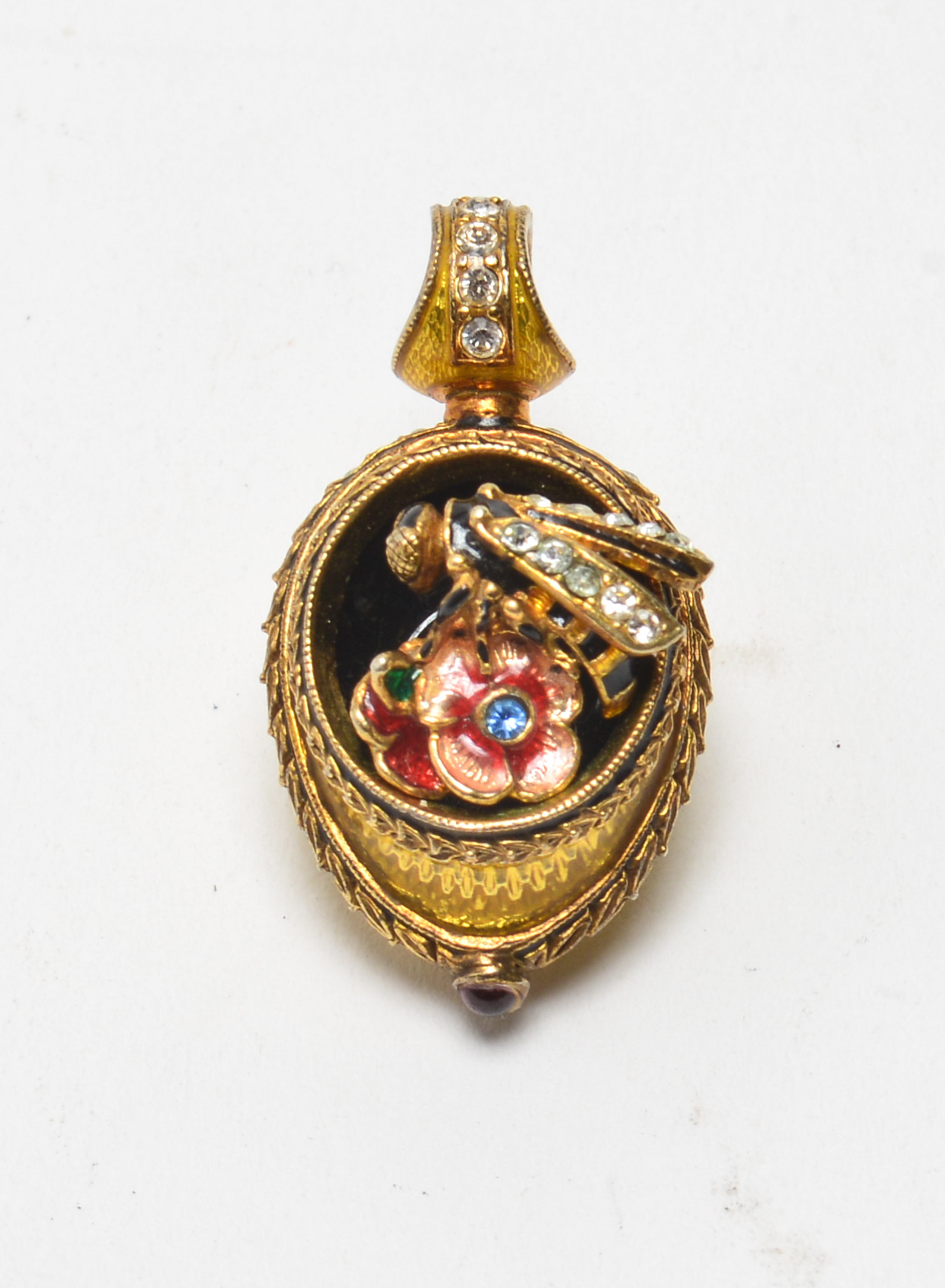 FABERGE MANNER EGG GOLD TONE ENAMEL 3c5a0f