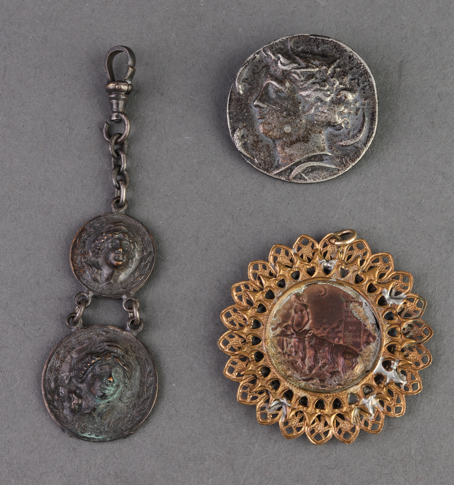 MISC. TURN OF THE CENTURY COIN JEWELRY,