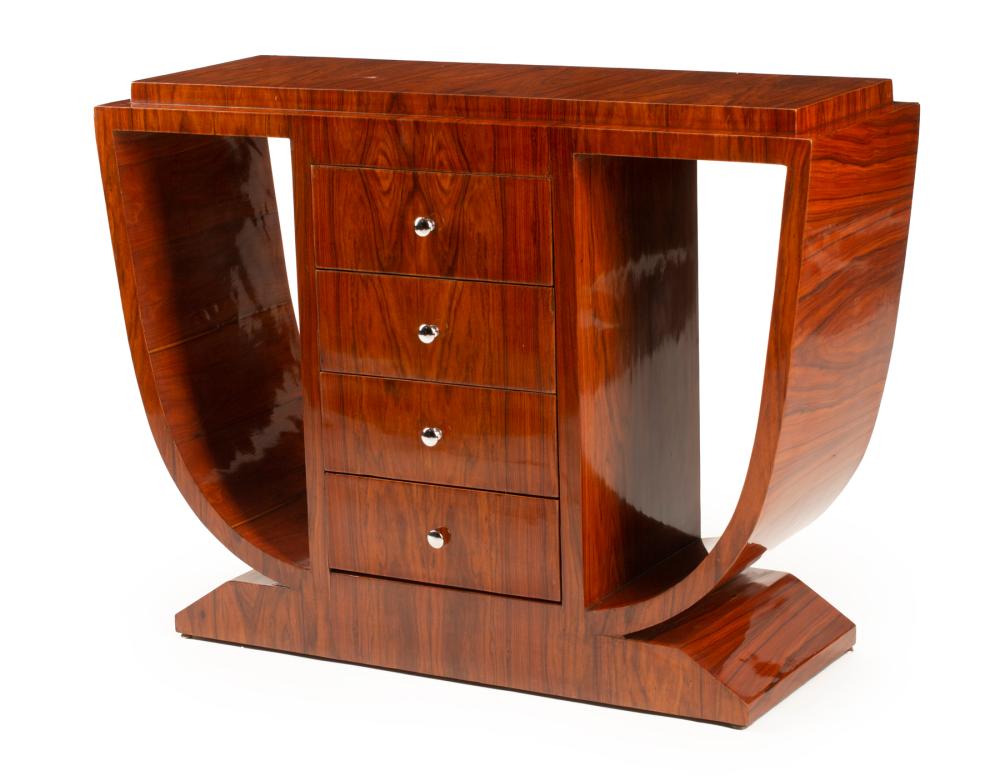 ART DECO-STYLE TROPICAL HARDWOOD