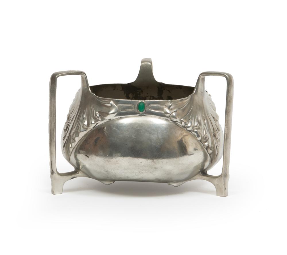 ART NOUVEAU PEWTER THREE-HANDLED CENTERBOWLArt