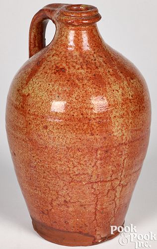 NEW ENGLAND REDWARE JUG 19TH C  3c5b93