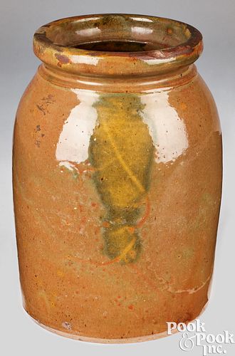 NEW ENGLAND REDWARE CROCK, 19TH