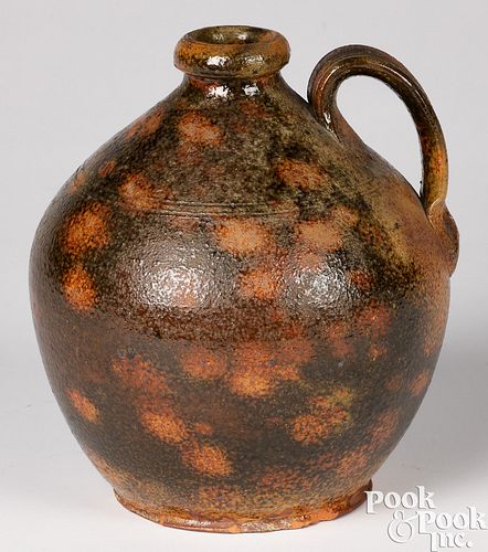 SQUAT REDWARE JUG, 19TH C.Squat