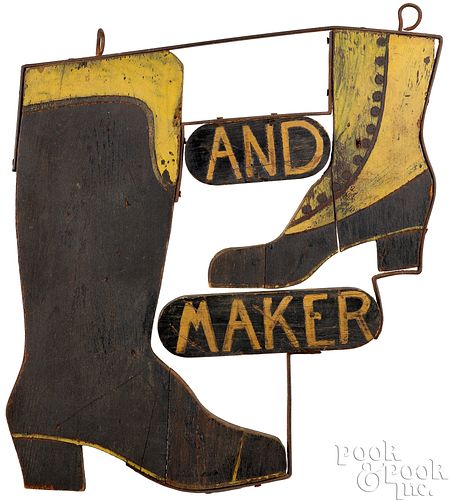 PAINTED PINE BOOT AND SHOE MAKER 3c5bd5