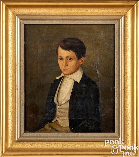 OIL ON CANVAS PORTRAIT OF A BOY,