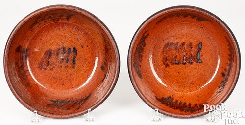 PAIR OF PENNSYLVANIA REDWARE BOWLS  3c5bf8