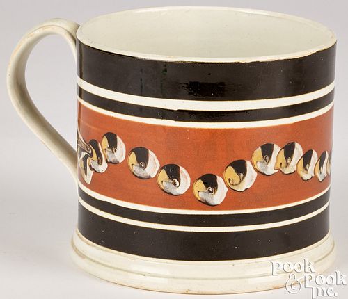 LARGE MOCHA CAT S EYE MUG 19TH 3c5c0d