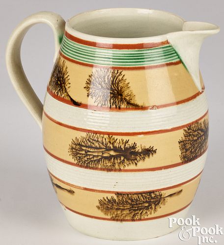 MOCHA SEAWEED PITCHER, 19TH C.Mocha