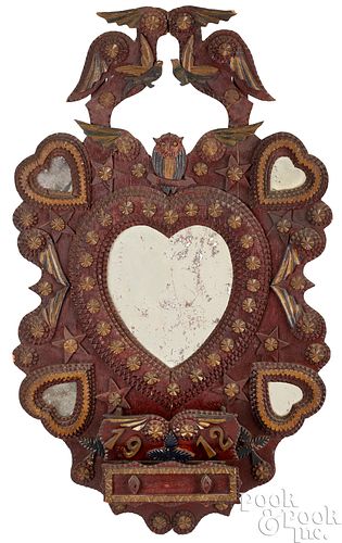 TRAMP ART MIRROR, DATED 1912Tramp