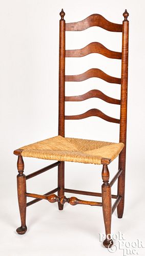 WILLIAM AND MARY TIGER MAPLE LADDERBACK