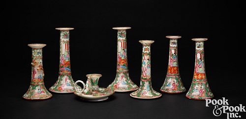 CHINESE EXPORT PORCELAIN CANDLESTICKS  3c5d21