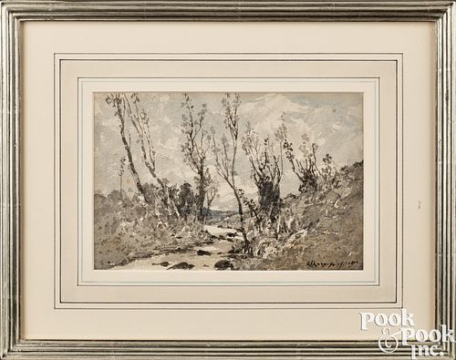 HENRI JOSEPH HARPIGNIES WATERCOLOR 3c5d36