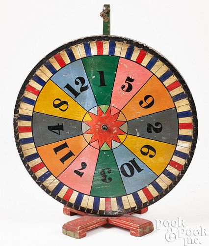 PAINTED GAMING WHEEL, EARLY 20TH