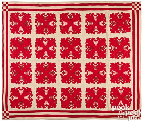 RED AND WHITE CUTWORK APPLIQU  3c5db5