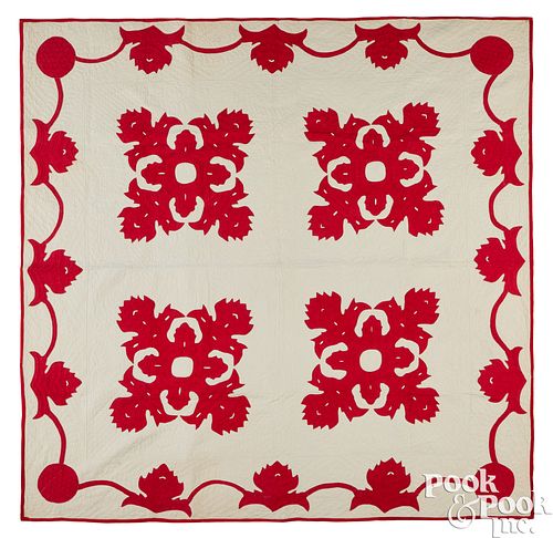 RED AND WHITE CUTWORK APPLIQUé