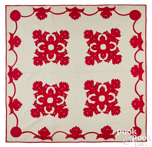 RED AND WHITE CUTWORK APPLIQU  3c5dae