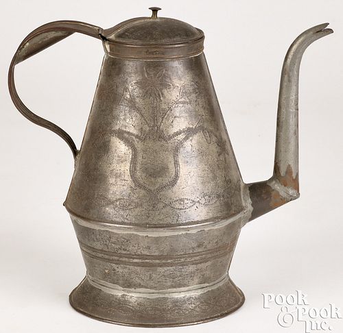 PENNSYLVANIA TIN COFFEEPOT, 19TH C.Pennsylvania