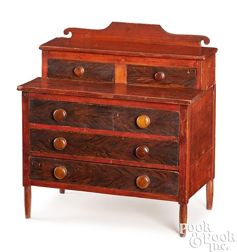 MINIATURE PAINTED PINE DRESSER,