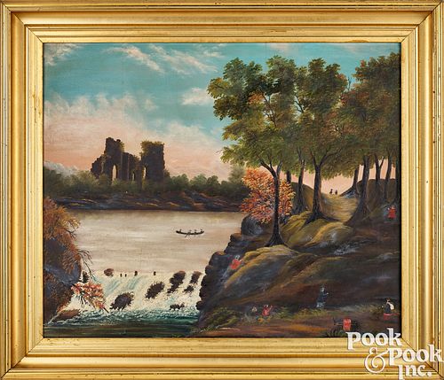 HUDSON RIVER OIL ON CANVAS LANDSCAPEHudson 3c5e04