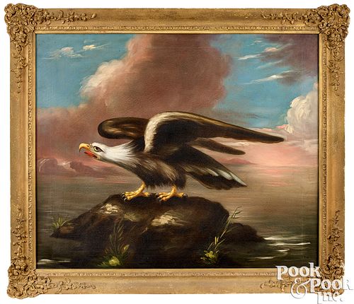 OIL ON CANVAS PORTRAIT OF AN EAGLE  3c5e3a