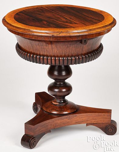 REGENCY ROSEWOOD SEWING STAND,