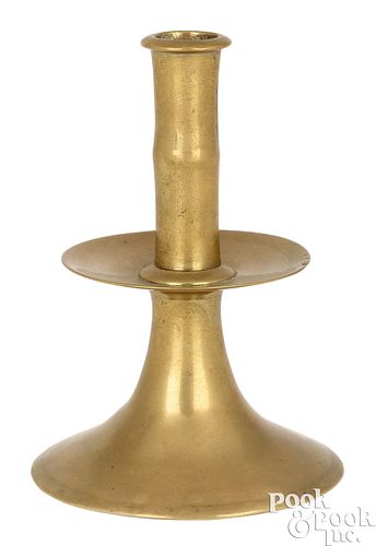 ENGLISH BRASS TRUMPET FORM CANDLESTICKEnglish 3c5e5d