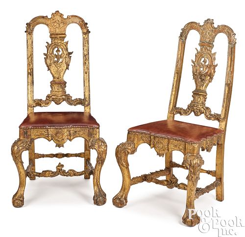 PAIR OF ITALIAN CARVED AND GILDED